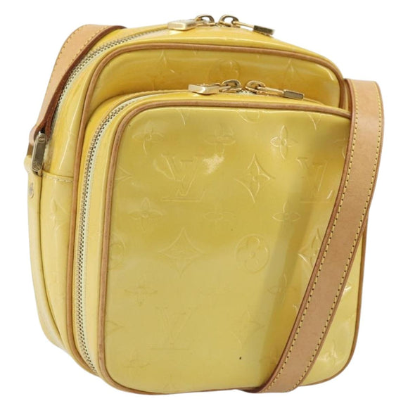 LOUIS VUITTON Monogram Vernis Wooster Bag Lime Yellow M91075 LV Auth ep13931