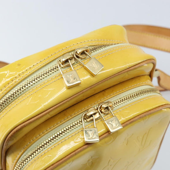 LOUIS VUITTON Monogram Vernis Wooster Bag Lime Yellow M91075 LV Auth ep13931