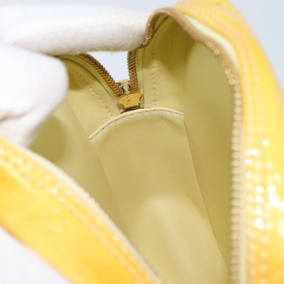 LOUIS VUITTON Monogram Vernis Wooster Bag Lime Yellow M91075 LV Auth ep13931