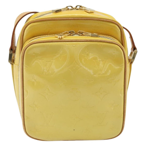 LOUIS VUITTON Monogram Vernis Wooster Bag Lime Yellow M91075 LV Auth ep13931