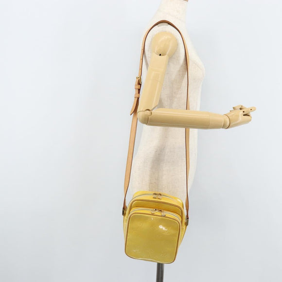 LOUIS VUITTON Monogram Vernis Wooster Bag Lime Yellow M91075 LV Auth ep13931