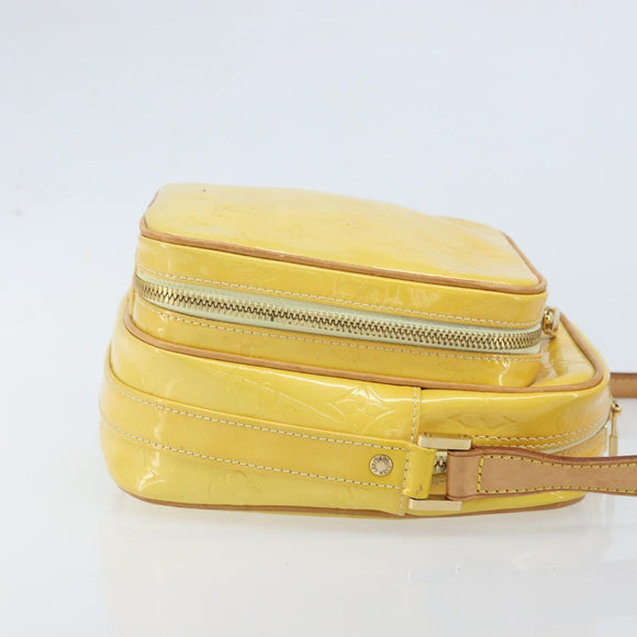 LOUIS VUITTON Monogram Vernis Wooster Bag Lime Yellow M91075 LV Auth ep13931