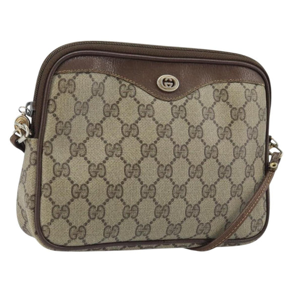 GUCCI GG Supreme Shoulder Bag PVC Beige Gold 97 02 068 Auth ep13934
