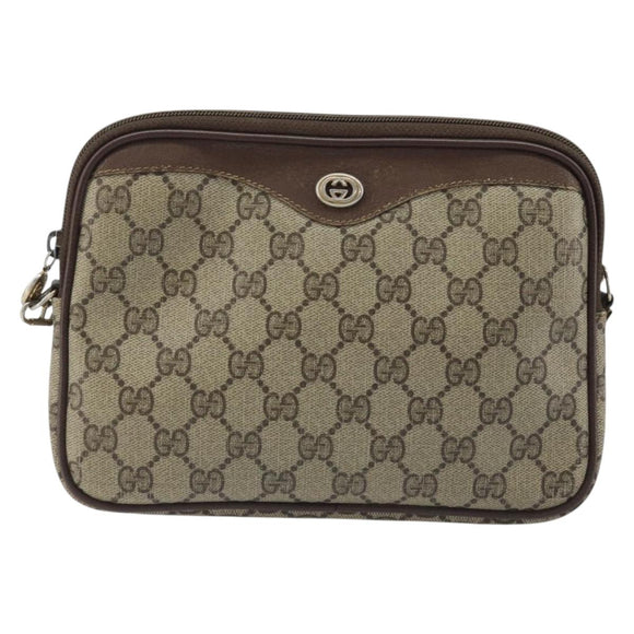 GUCCI GG Supreme Shoulder Bag PVC Beige Gold 97 02 068 Auth ep13934