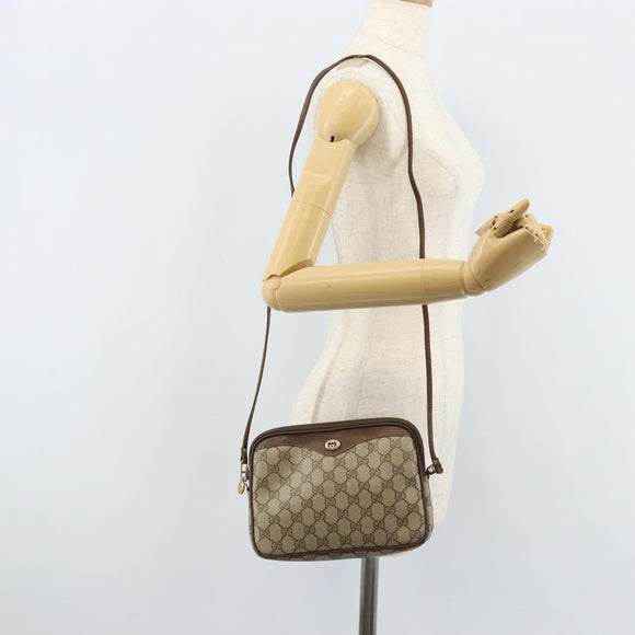 GUCCI GG Supreme Shoulder Bag PVC Beige Gold 97 02 068 Auth ep13934