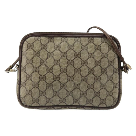 GUCCI GG Supreme Shoulder Bag PVC Beige Gold 97 02 068 Auth ep13934