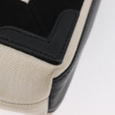 BALENCIAGA Navy Cabas XS Bag Canvas Leather White Navy 390346 Auth ep13935-17