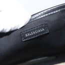 BALENCIAGA Navy Cabas XS Bag Canvas Leather White Navy 390346 Auth ep13935-18