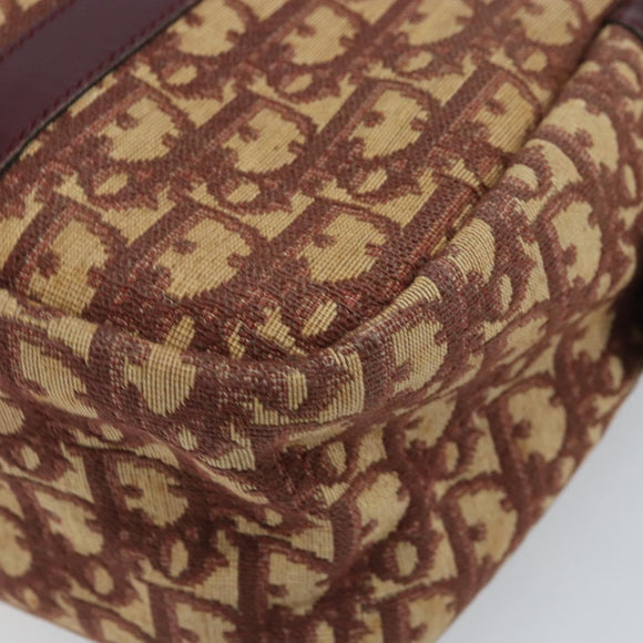 Christian Dior Trotter Canvas Hand Bag Red Gold Auth ep13938