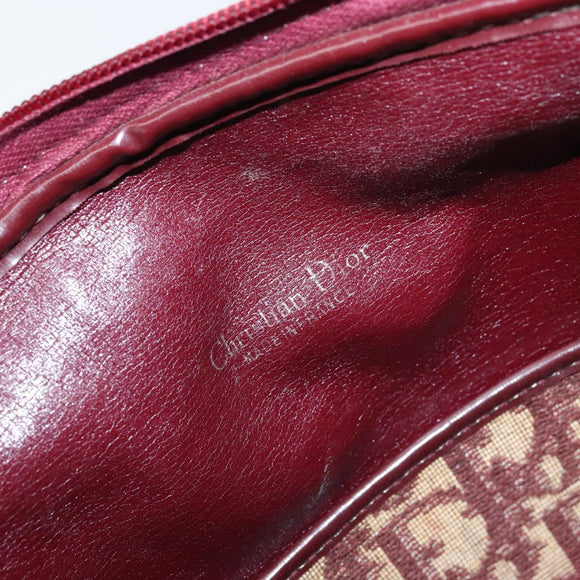Christian Dior Trotter Canvas Hand Bag Red Gold Auth ep13938