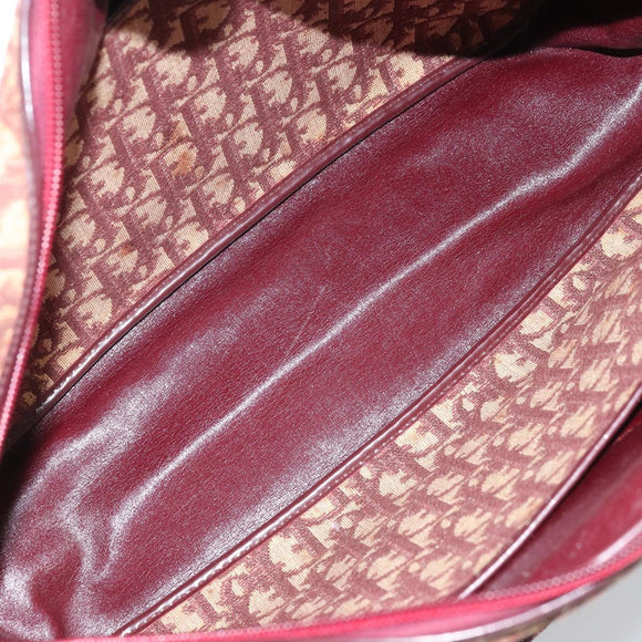 Christian Dior Trotter Canvas Hand Bag Red Gold Auth ep13938