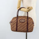 Christian Dior Trotter Canvas Hand Bag Red Gold Auth ep13938-21
