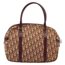 Christian Dior Trotter Canvas Hand Bag Red Gold Auth ep13938-2