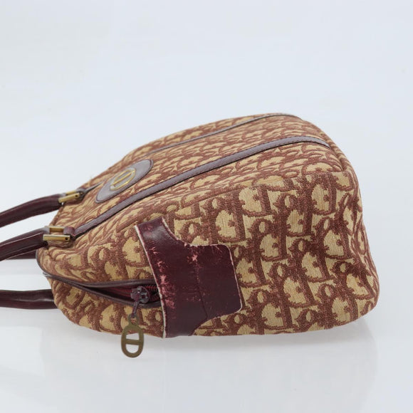 Christian Dior Trotter Canvas Hand Bag Red Gold Auth ep13938