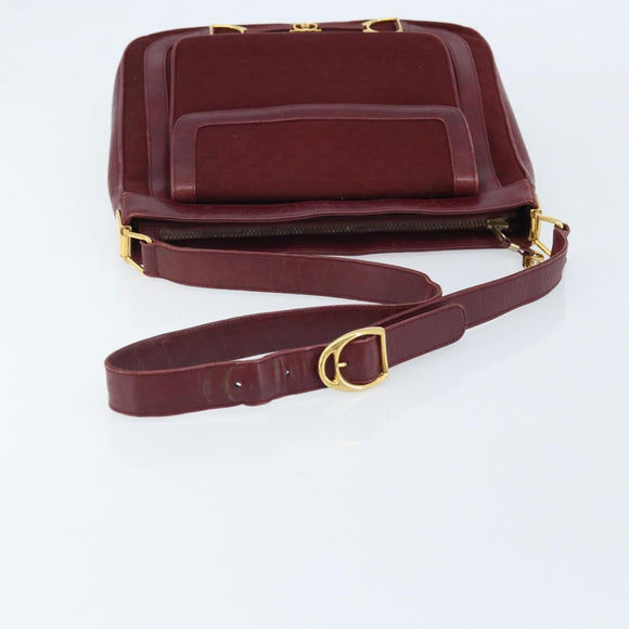 GUCCI Micro GG Supreme Shoulder Bag Bordeaux Gold Auth ep13943