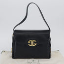 GUCCI Shoulder Bag Leather Navy Gold Auth ep13947V-12