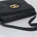 GUCCI Shoulder Bag Leather Navy Gold Auth ep13947V-6