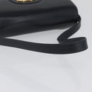 GUCCI Shoulder Bag Leather Navy Gold Auth ep13947V-7