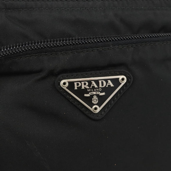 PRADA Shoulder Bag Nylon Black Silver Auth ep13949