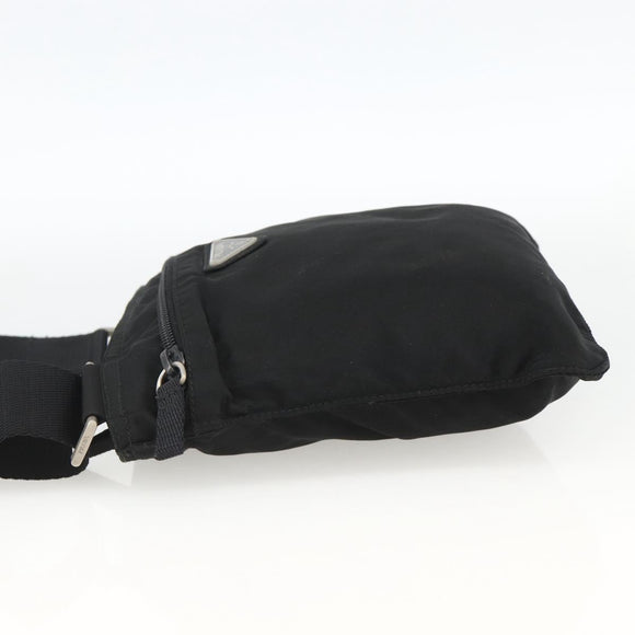 PRADA Shoulder Bag Nylon Black Silver Auth ep13949