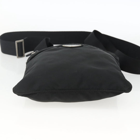 PRADA Shoulder Bag Nylon Black Silver Auth ep13949