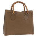 GUCCI Bamboo Hand Bag Leather Brown Gold 002 8260 Auth ep13953-1