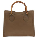 GUCCI Bamboo Hand Bag Leather Brown Gold 002 8260 Auth ep13953-13