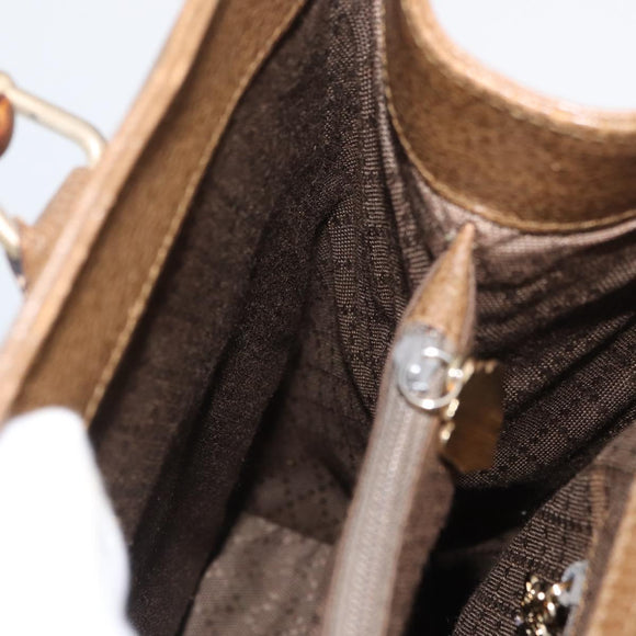 GUCCI Bamboo Hand Bag Leather Brown Gold 002 8260 Auth ep13953