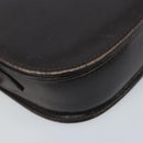 GUCCI Horsebit Web Sherry Line Shoulder Bag Leather Dark Brown Gold Auth ep13957-15