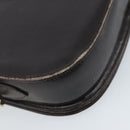 GUCCI Horsebit Web Sherry Line Shoulder Bag Leather Dark Brown Gold Auth ep13957-9