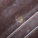 GUCCI Horsebit Web Sherry Line Shoulder Bag Leather Dark Brown Gold Auth ep13957-10