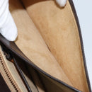 GUCCI Horsebit Web Sherry Line Shoulder Bag Leather Dark Brown Gold Auth ep13957-23