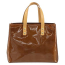 LOUIS VUITTON Monogram Vernis Reade PM Hand Bag Bronze M91146 LV Auth ep13959-13