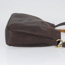 GUCCI Bamboo Hand Bag Leather 2way Brown Gold 001 1638 Auth ep13961-4