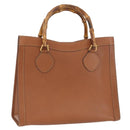 GUCCI Bamboo Hand Bag Leather Brown Gold 002 1095 Auth ep13963-1