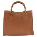 GUCCI Bamboo Hand Bag Leather Brown Gold 002 1095 Auth ep13963-2