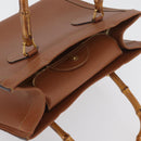 GUCCI Bamboo Hand Bag Leather Brown Gold 002 1095 Auth ep13963-6