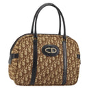 Christian Dior Trotter Canvas Hand Bag Brown Silver Auth ep13969-1