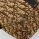 Christian Dior Trotter Canvas Hand Bag Brown Silver Auth ep13969-11