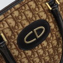 Christian Dior Trotter Canvas Hand Bag Brown Silver Auth ep13969-14