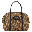 Christian Dior Trotter Canvas Hand Bag Brown Silver Auth ep13969-2