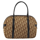 Christian Dior Trotter Canvas Hand Bag Brown Silver Auth ep13969-3