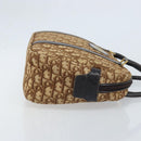 Christian Dior Trotter Canvas Hand Bag Brown Silver Auth ep13969-4