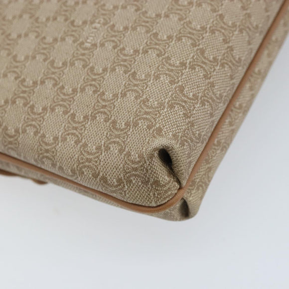 CELINE Macadam Canvas Clutch Bag PVC Beige Gold Auth ep13970