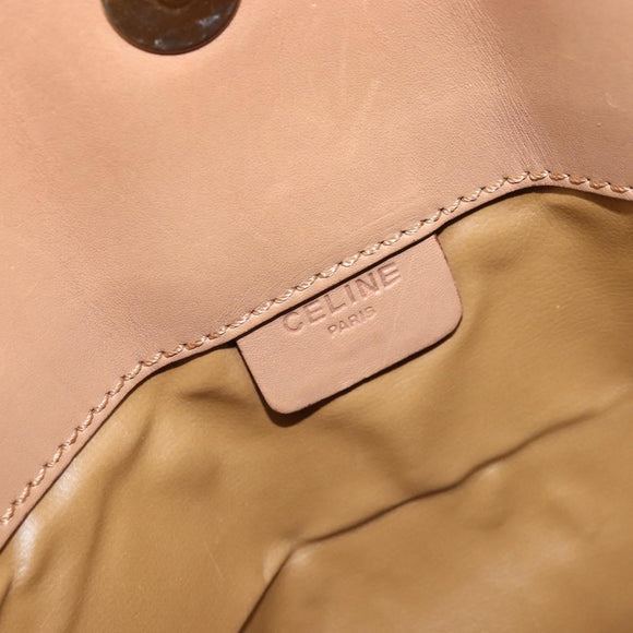 CELINE Macadam Canvas Clutch Bag PVC Beige Gold Auth ep13970