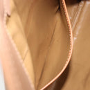 CELINE Macadam Canvas Clutch Bag PVC Beige Gold Auth ep13970-21