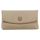 CELINE Macadam Canvas Clutch Bag PVC Beige Gold Auth ep13970-13