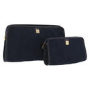 Christian Dior Trotter Canvas Clutch Bag 2 Set Navy Gold Auth ep13971-1
