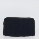 Christian Dior Trotter Canvas Clutch Bag 2 Set Navy Gold Auth ep13971-10