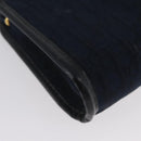 Christian Dior Trotter Canvas Clutch Bag 2 Set Navy Gold Auth ep13971-13